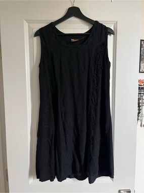 Black embroidered dress